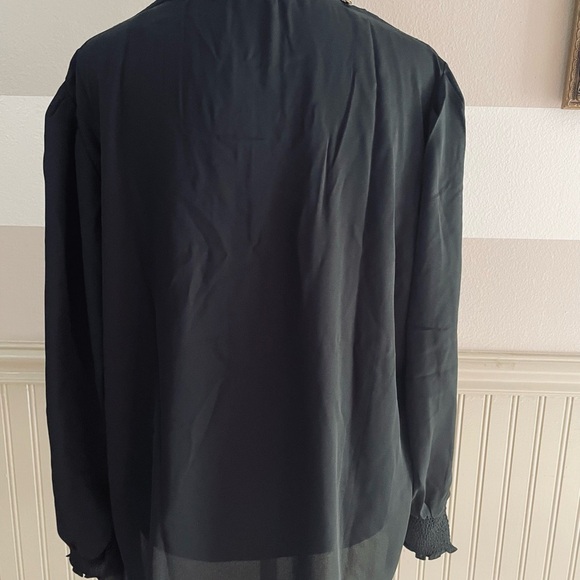 T Tahari plus Size 1X Blouse Black 100% Polyester 🆕 New - Picture 10 of 13